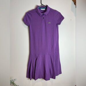 Lacoste Polo Tennis Dress Preppy Purple Size 14 Girls